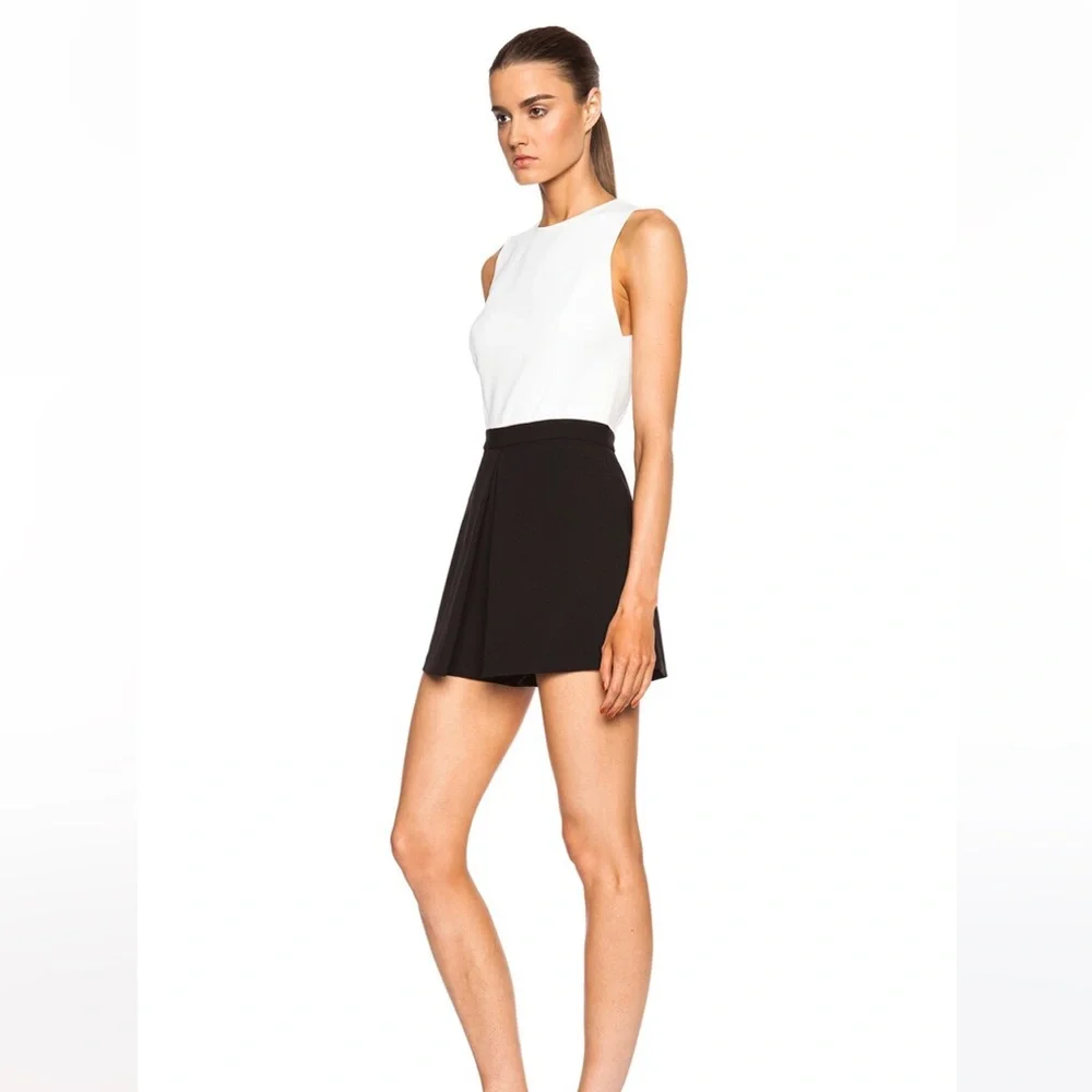 NWT Alice + Olivia White Black Rhode Romper, Size 2